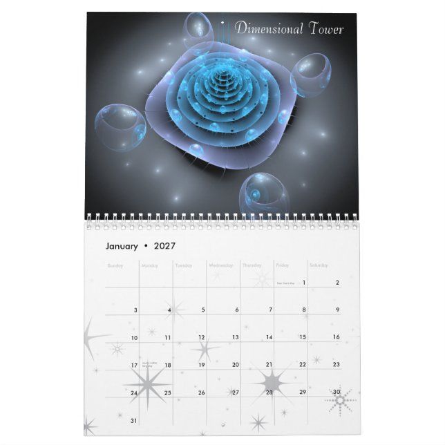 Fractal Art by Rebecca Poole Calendar (Jan 2027)