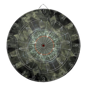 Fractal Art Dartboard With Darts