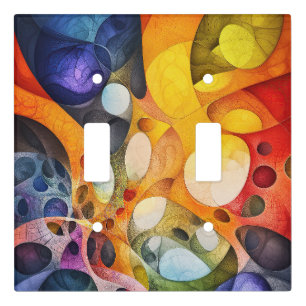 Fractal Art Double Toggle Light Switch Cover