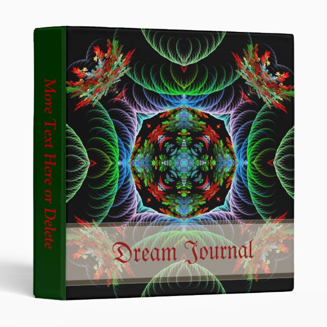 Fractal Art Dream Journal Binder (Front/Spine)