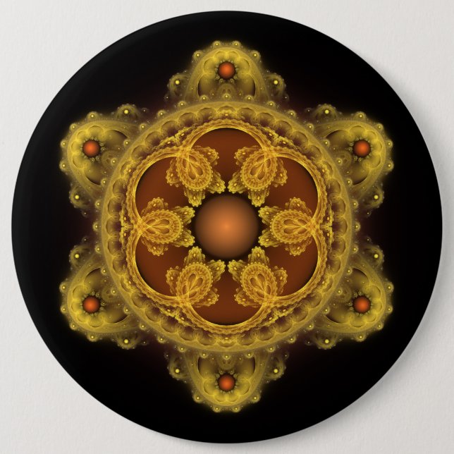Fractal art fairy mandala button (Front)