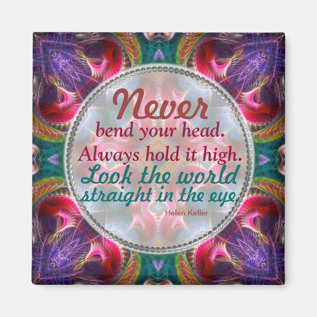 Fractal Art Fantasy Motivational Quote Magnet (Front)