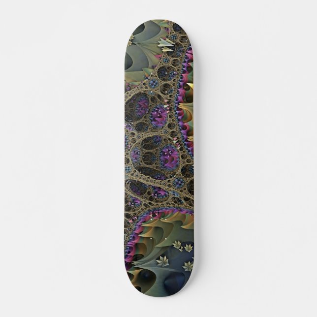 Fractal ART FLORAL WORLD Skateboard Deck (Front)
