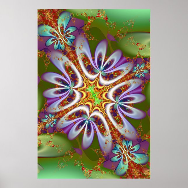 Fractal Art Flower Poster (Front)