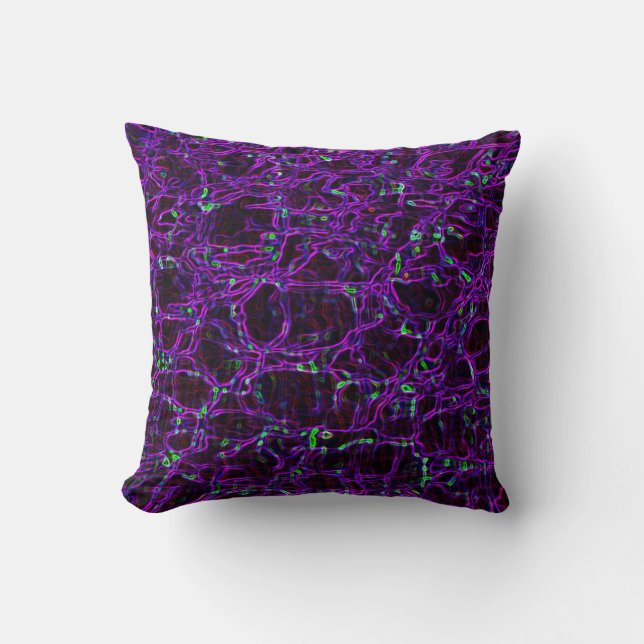 Fractal Art Glowing Edges Modern Art Cool Unique Throw Pillow (Front)