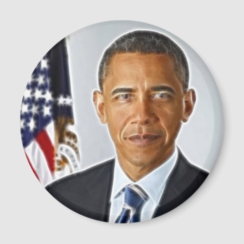 Fractal Art Official Portrait Barack Obama Magnet