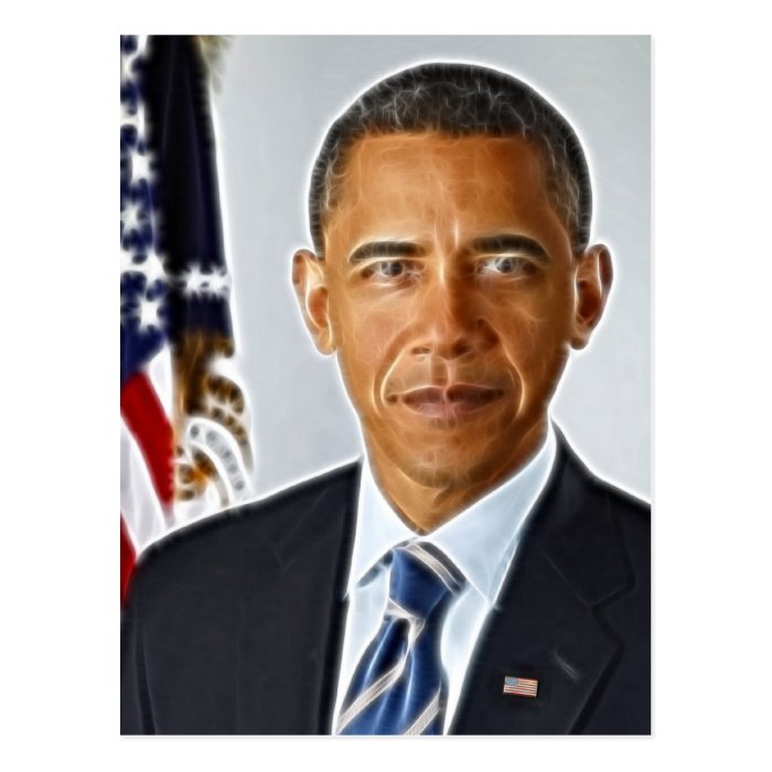 Fractal Art, Official Portrait Barack Obama Post Card