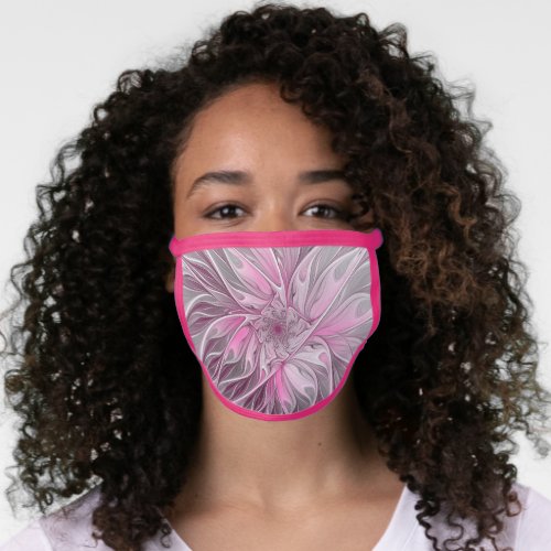 Fractal Art Pink Flower Dream Floral Fantasy Face Mask