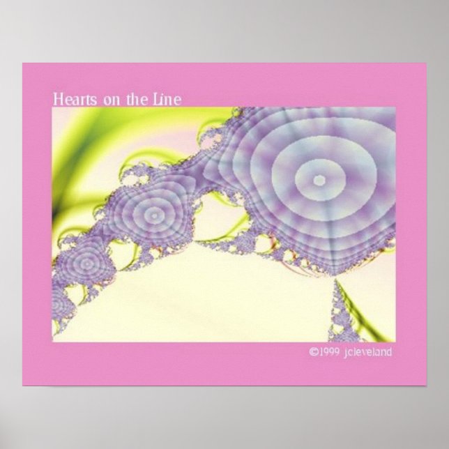 Fractal Art Purple Heart Poster (Front)