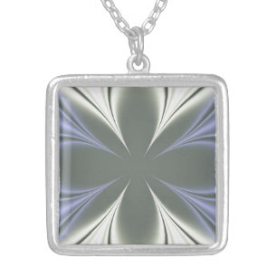 Fractal Art Silver Plated Necklace
