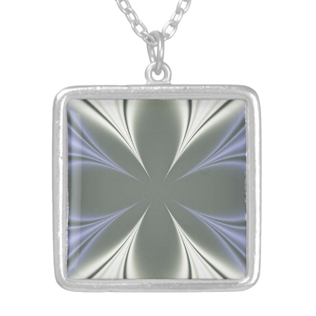 Fractal Art Silver Plated Necklace (Front)