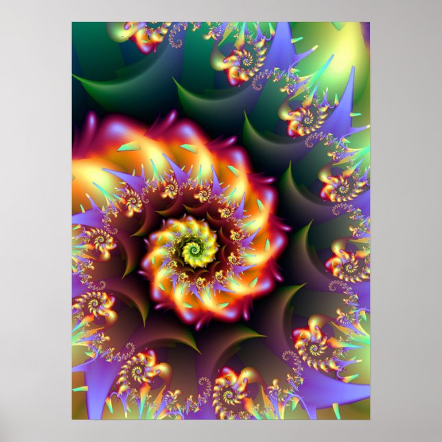 Fractal Art Spiral Poster (Front)