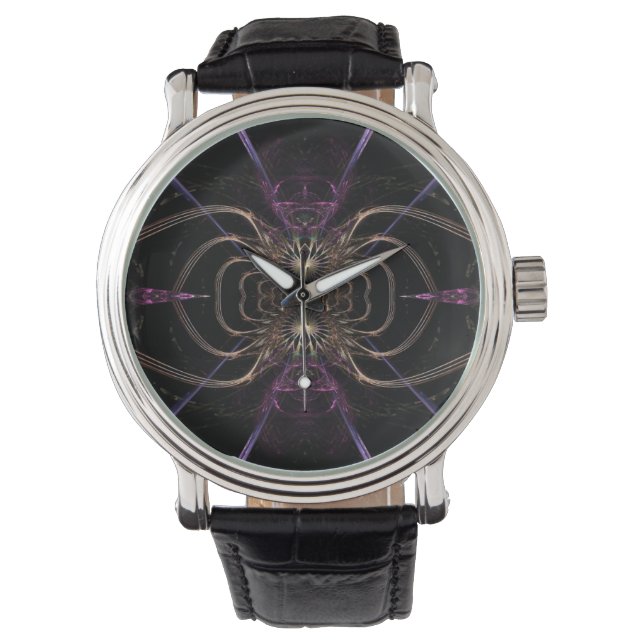 Fractal Artistry : Gold & Purple Watch (Front)