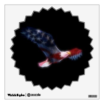 Fractal Bald Eagle American Flag Wall Decal by tjustleft at Zazzle