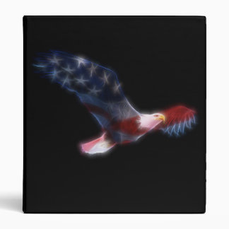 Fractal Bald Eagle Patriotic Binder