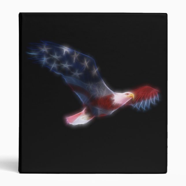 Fractal Bald Eagle Patriotic Binder (Front)