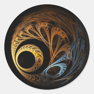 fractal ball classic round sticker