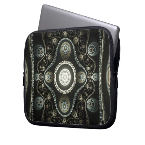 Fractal Beige Blue Laptop Sleeve