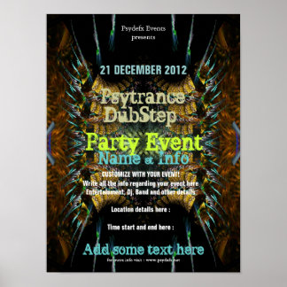 Fractal Blast Party Flyer Poster