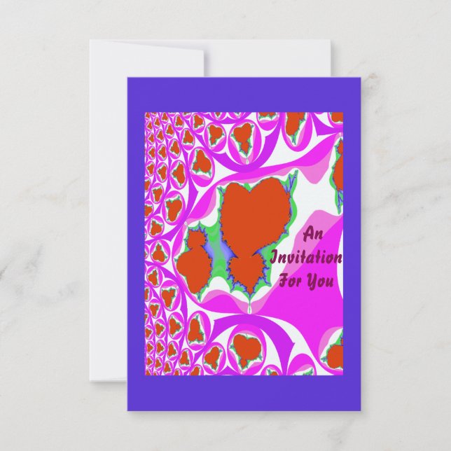 Fractal Bleeding Heart Invitations (Front)