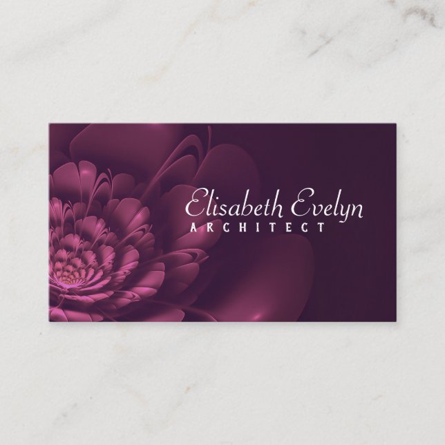 fractal blossom flower g2536 business card (Front)