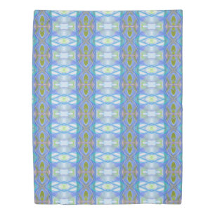 fractal blue ethnic pattern. duvet cover