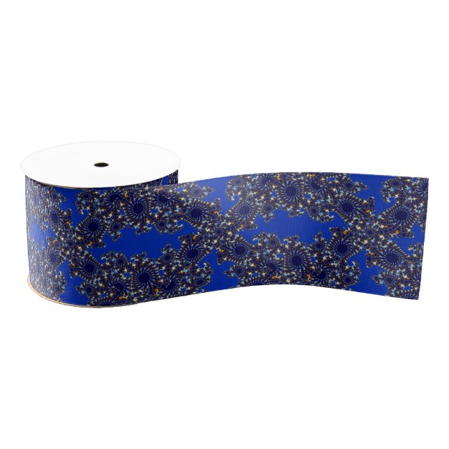Fractal Blue Grosgrain Ribbon (Spool)