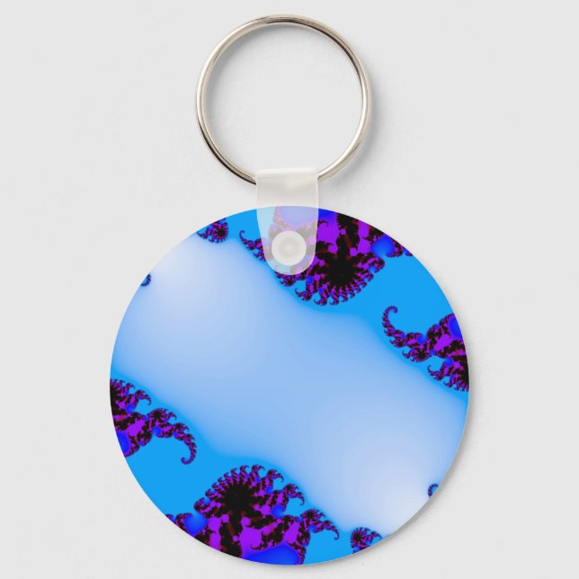 Fractal blue keychain (Front)