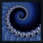 Fractal Blue Spiral Poster<br><div class="desc">This spiral is made of countless other spirals. This detailed image is from the Mandelbrot set.</div>