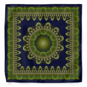 Fractal bright framed mandala bandana