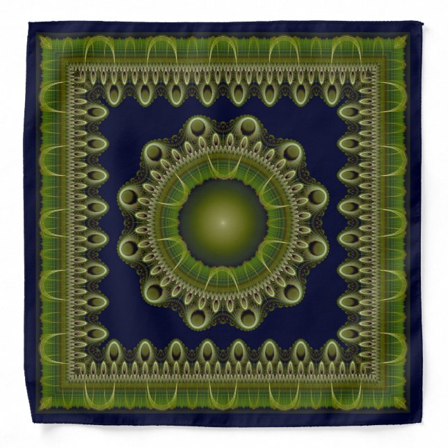 Fractal bright framed mandala bandana (Front)