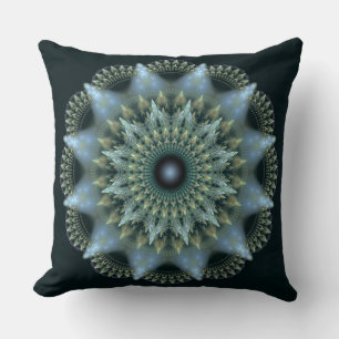 Fractal brilliant star pattern throw pillow