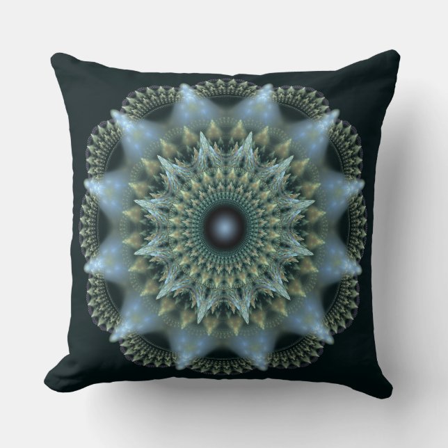 Fractal brilliant star pattern throw pillow (Front)