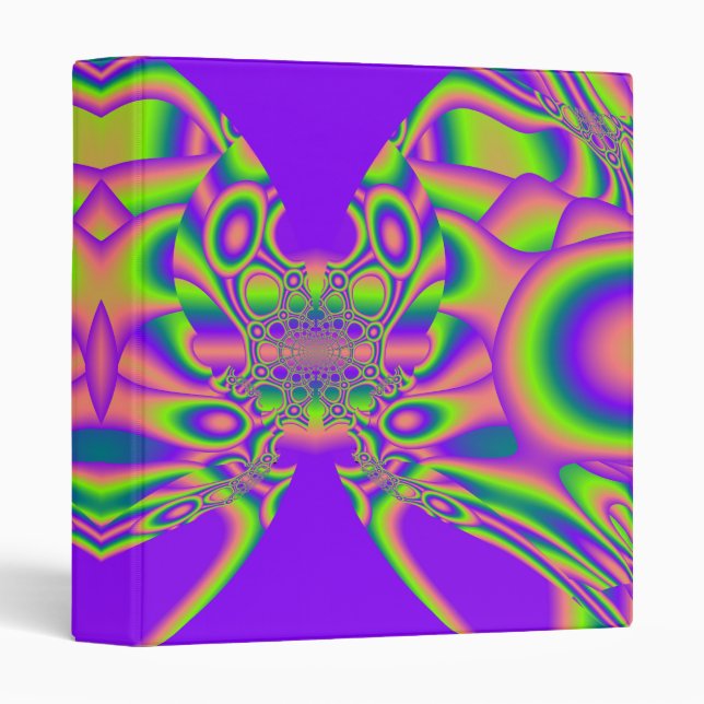 Fractal Butterfly Dance 3 Ring Binder (Front/Spine)