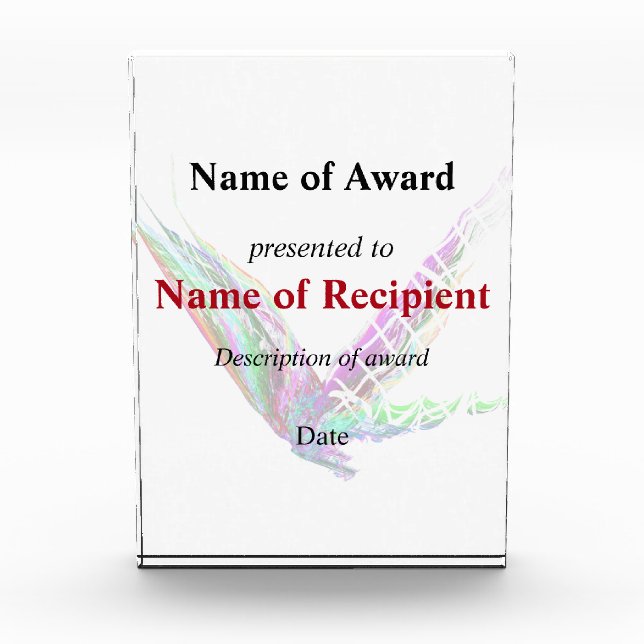 Fractal - Butterfly in Flight Acrylic Award (Front)