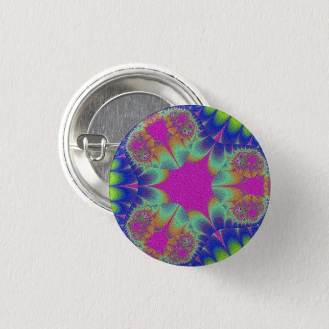 Fractal Cactus Bloom Button (Front & Back)