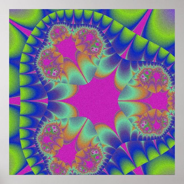 Fractal Cactus Bloom Poster (Front)