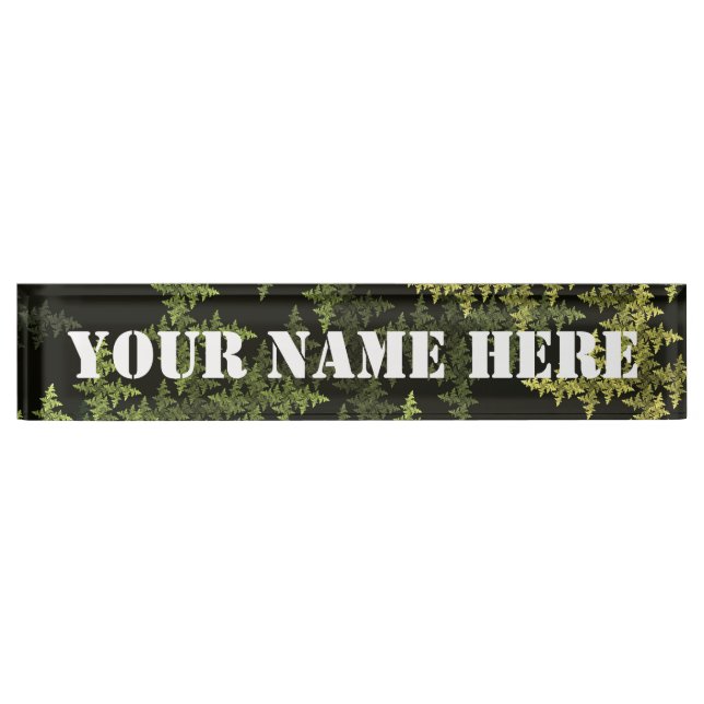 Fractal Camouflage Desk Name Plate (Front)
