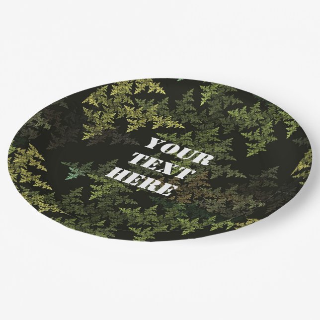 Fractal Camouflage Paper Plates (Angled)