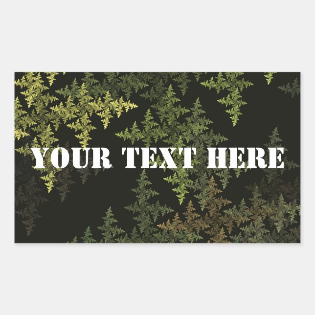 Fractal Camouflage Rectangular Sticker (Front)