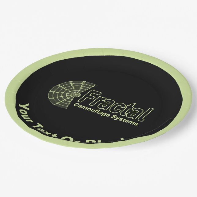 Fractal Camouflage Systems Logo Paper Plates (Angled)