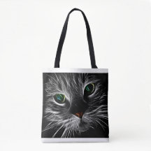Fractal Cat Face Tote