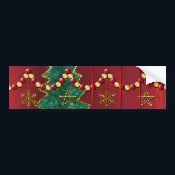 Fractal Celebration Christmas Bumper Sticker