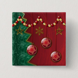 Fractal Celebration Christmas Button