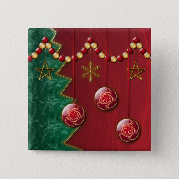 Fractal Celebration Christmas Button