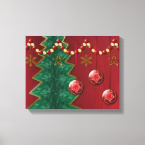 Fractal Celebration Christmas Canvas Print