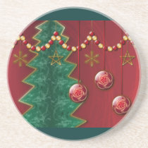 Fractal Celebration Christmas Coaster