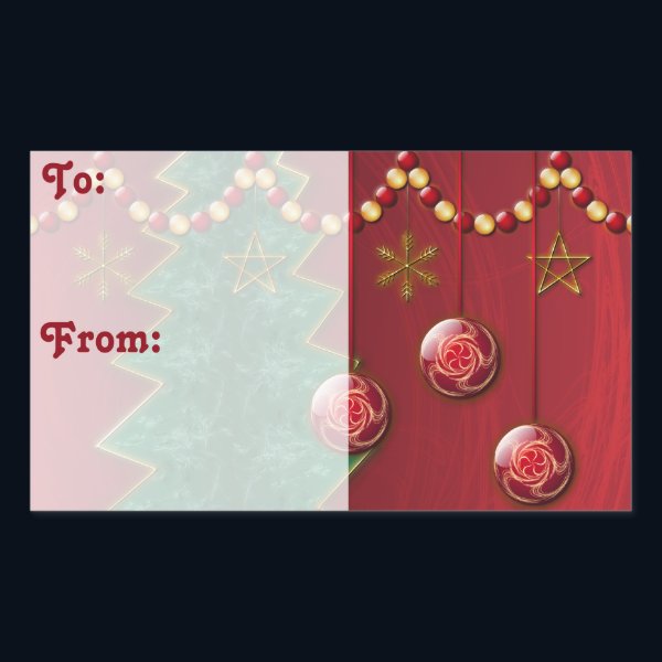Fractal Celebration Christmas Gift Tag Stickers