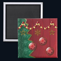Fractal Celebration Christmas Magnet