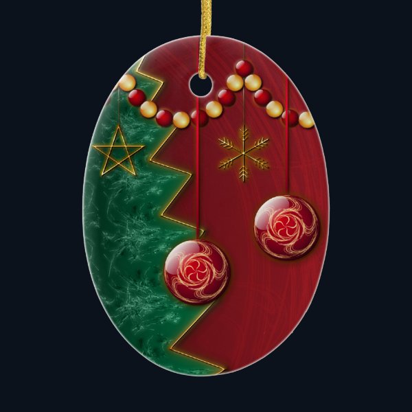 Fractal Celebration Christmas Ornament